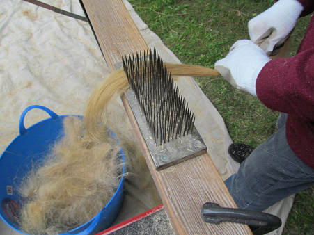 hackling flax for handspinning