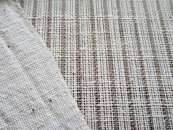 handwoven cloth before and after finishing